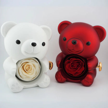 ETERNAL ROSE BEAR - /W ENGRAVED NECKLACE